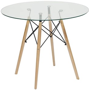 Стеклянный кухонный стол CINDY GLASS (mod.80GLASS) металл/стекло, D80х75см, прозрачный арт.13068 в Курске