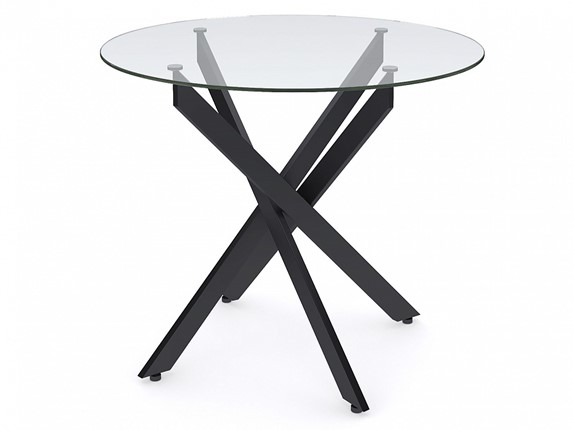 Стол на кухню Dikline R900 стекло/ножки черный металл в Курске - изображение