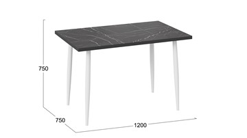 Кухонный обеденный стол Невада ДП1-02-08 (Черный мрамор/Белый) в Курске - предосмотр 3