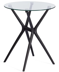 Стол из стекла PARNAVAZ (mod. 29) пластик/стекло, 60х60х70,5 прозрачный/черный арт.19698 в Курске