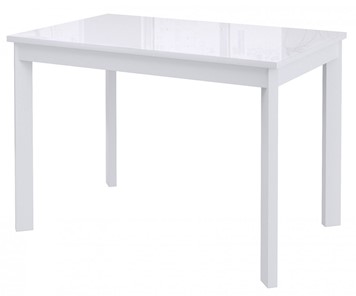 Кухонный стол раздвижной Dikline Ls110, стекло белое/ножки белые в Курске