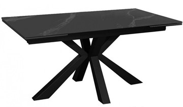Стол на кухню раздвижной DikLine SFE140 Керамика Черный мрамор/подстолье черное/опоры черные (2 уп.) в Курске