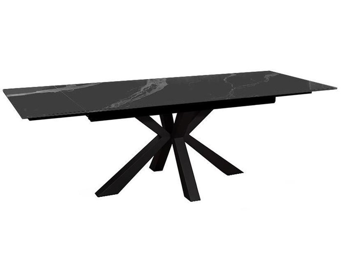 Стол на кухню раздвижной DikLine SFE160 Керамика Черный мрамор/подстолье черное/опоры черные (2 уп.) в Курске - изображение 2