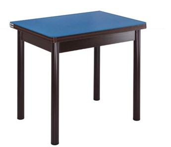 Кухонный пристенный стол СПА-01 СТ2, венге ЛДСП/стекло синие/38 прямые трубки крашеные коричневый в Курске