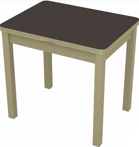 Кухонный раскладной стол Бари дерево №8 (стекло коричневое/дуб выбеленный) в Курске - предосмотр