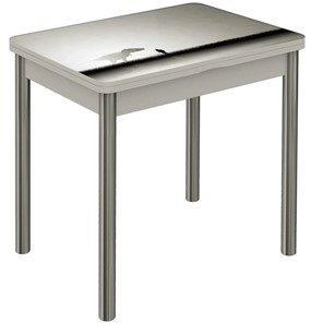 Обеденный раздвижной стол Бари хром №6 (Exclusive h182/белый) в Курске