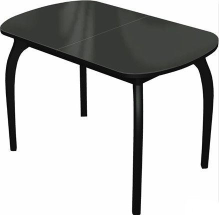 Кухонный стол раздвижной Ривьера исп.1 дерево №1 (стекло черное/черный) в Курске - изображение