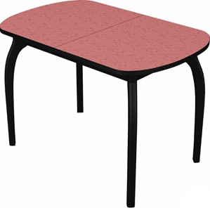 Обеденный раздвижной стол Ривьера мини дерево №1, пластик (цветы красные/черный) в Курске