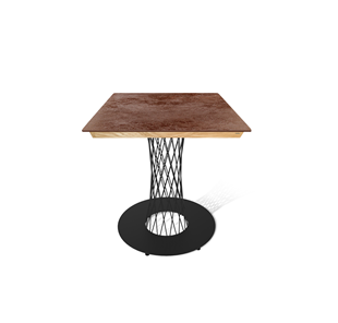 Керамический кухонный стол SHT-TU3-1/ТT8 60/60 (черный муар/прозрачный лак/коричневая сепия) в Курске