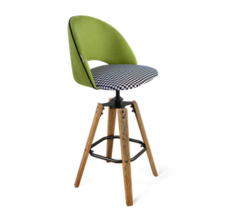 Барный стул SHT-ST34-3 / SHT-S93 (оливковый/гусиная лапка/браш.коричневый/черный муар) в Курске