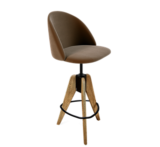 Барный стул SHT-ST35 / SHT-S92 (кофейный ликер/браш.коричневый/черный муар) в Курске