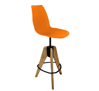 Барный стул SHT-ST29/S92 (оранжевый ral2003/брашированный коричневый/черный муар) в Курске