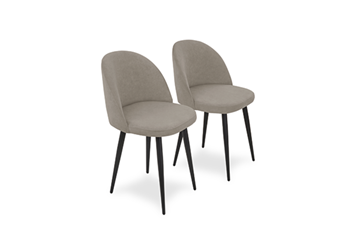 Комплект из 2-х  мягких стульев для кухни Лайт бежевый черные ножки в Курске