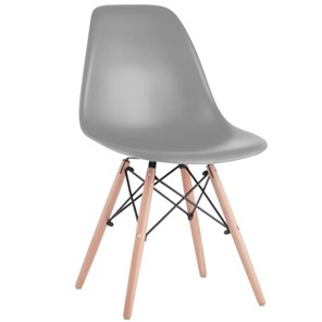 Комплект стульев 4 шт. BRABIX "Eames CF-010", пластик серый, опоры дерево/металл, 532632, 2033A в Курске