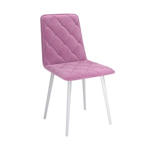 Кухонный стул Антика, велюр тенерифе розовый/Цвет металл белый в Курске