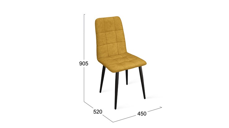 Обеденный стул Аспен К1С (Черный муар/Микровелюр Duna Curcuma) в Курске - изображение 5