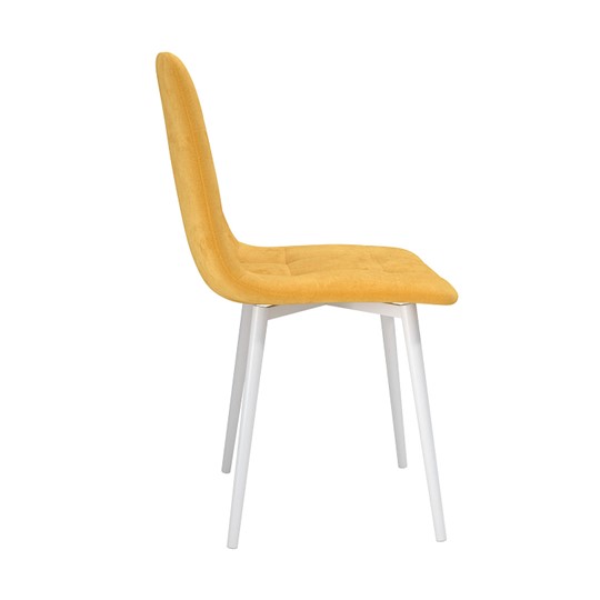 Кухонный стул Белла, велюр тенерифе куркума/Цвет металл белый в Курске - изображение 2