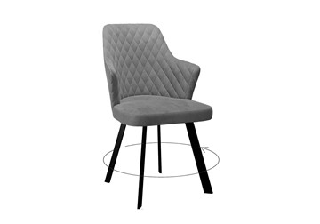 Обеденный стул DikLine 245 поворотный, C56 серый, ножки черные в Курске - предосмотр