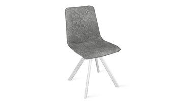 Обеденный стул Хьюго К2 (Белый матовый/Микровелюр Wellmart Silver) в Курске