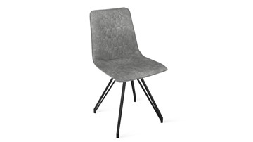 Обеденный стул Хьюго К4 (Черный муар/Микровелюр Wellmart Silver) в Курске - предосмотр