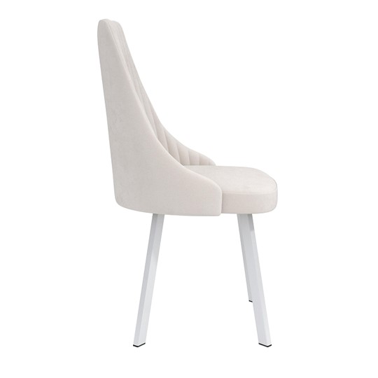 Кухонный стул Лион, велюр тенерифе крем/Цвет металл белый в Курске - изображение 2