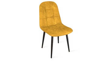 Обеденный стул Райс К1С (Черный муар/Микровелюр Wellmart Yellow) в Курске