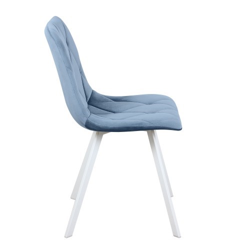 Кухонный стул Рокки WX-221 эмаль белая велюр голубой в Курске - изображение 2