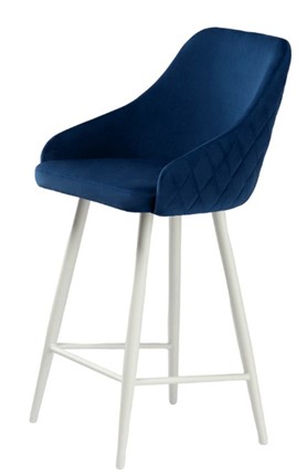 Обеденный стул Сальса Полубарная, Велюр CATALANA 16 (синий) / Белый муар в Курске - изображение