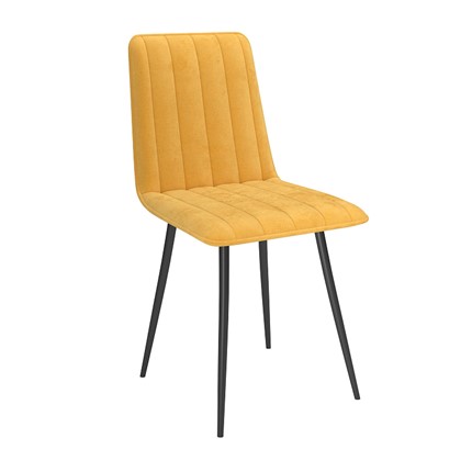 Обеденный стул Тахо, велюр тенерифе куркума/Цвет металл черный в Курске - изображение
