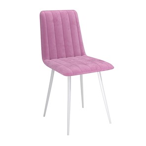 Обеденный стул Тахо, велюр тенерифе розовый/Цвет металл белый в Курске