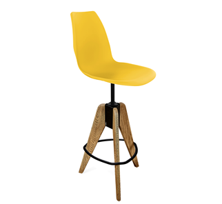 Барный стул SHT-ST29/S92 (желтый ral 1021/брашированный коричневый/черный муар) в Курске