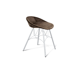 Обеденный стул SHT-ST19-SF1 / SHT-S100 (кофейный трюфель/хром лак) в Курске