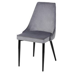 Мягкий дизайнерский стул Лорд СРП-071 Эмаль черная Веллюто серый в Курске