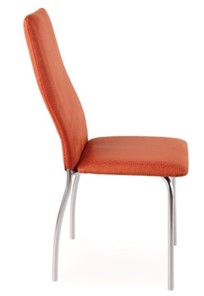 Кухонный стул Волна, каркас хром люкс, нубук -  оранжевый в Курске