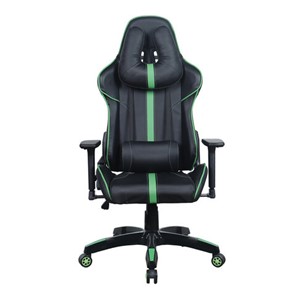 Кресло компьютерное Brabix GT Carbon GM-120 (две подушки, экокожа, черное/зеленое) 531929 в Курске