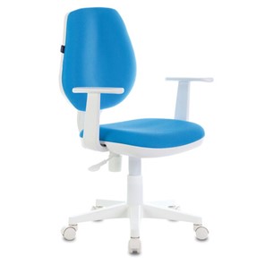 Офисное кресло Brabix Fancy MG-201W (с подлокотниками, пластик белый, голубое) 532411 в Курске