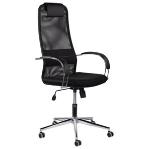 Офисное кресло Brabix Premium Pilot EX-610 CH (хром, ткань-сетка, черное) 532417 в Курске