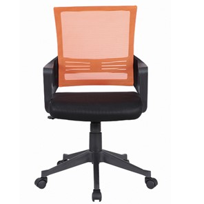 Кресло компьютерное Brabix Balance MG-320 (с подлокотниками, комбинированное черное/оранжевое) 531832 в Курске