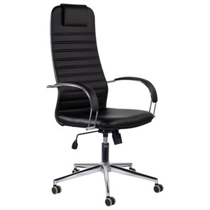 Кресло компьютерное Brabix Premium Pilot EX-610 CH (хром, кожзам, черное) 532418 в Курске