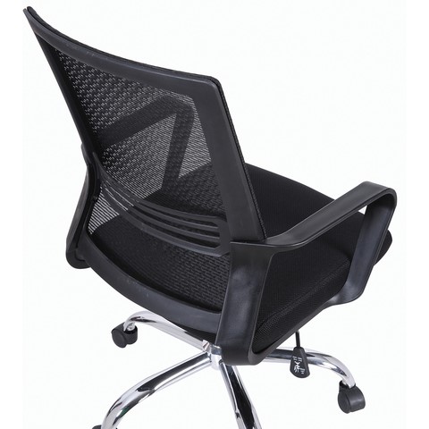 Кресло компьютерное Brabix Daily MG-317 (с подлокотниками, хром, черное) 531833 в Курске - изображение 8