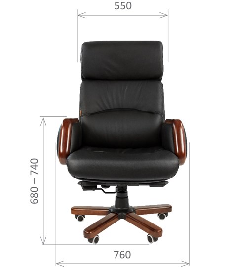Кресло CHAIRMAN 417 кожа черная в Курске - изображение 1