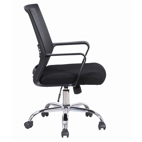 Кресло компьютерное Brabix Daily MG-317 (с подлокотниками, хром, черное) 531833 в Курске - изображение 1
