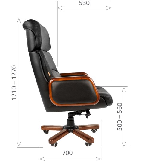 Кресло CHAIRMAN 417 кожа черная в Курске - изображение 2