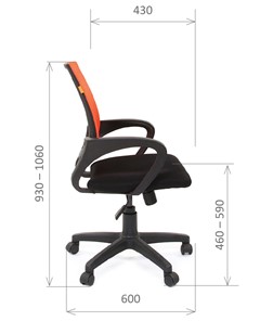 Кресло компьютерное CHAIRMAN 696 black Сетчатый акрил DW66 оранжевый в Курске - предосмотр 2