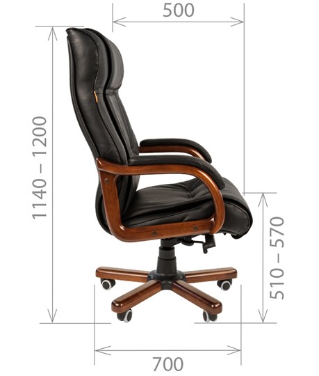 Компьютерное кресло CHAIRMAN 653 кожа черная в Курске - изображение 2