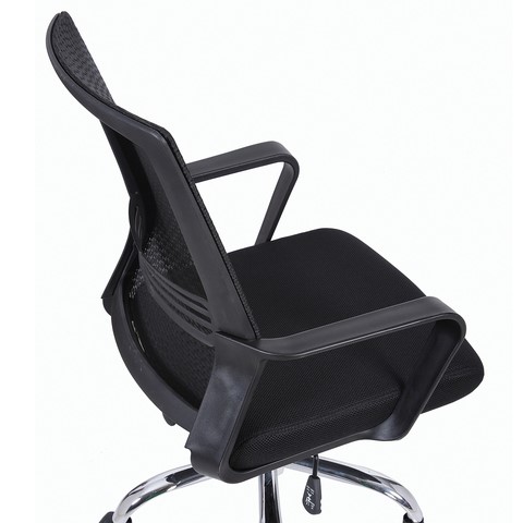 Кресло компьютерное Brabix Daily MG-317 (с подлокотниками, хром, черное) 531833 в Курске - изображение 7