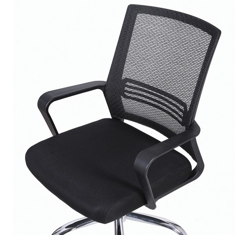 Кресло компьютерное Brabix Daily MG-317 (с подлокотниками, хром, черное) 531833 в Курске - изображение 5
