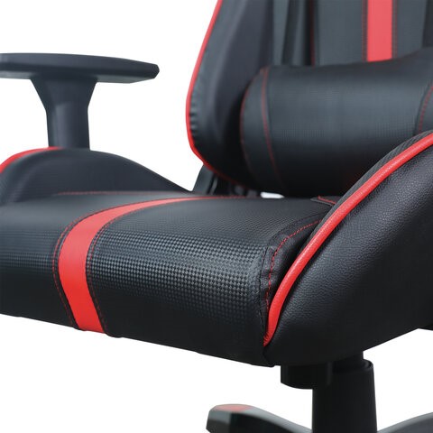 Компьютерное кресло Brabix GT Carbon GM-120 (две подушки, экокожа, черное/красное) 531931 в Курске - изображение 9