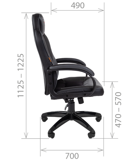 Кресло офисное CHAIRMAN GAME 17, цвет черный / серый в Курске - изображение 2