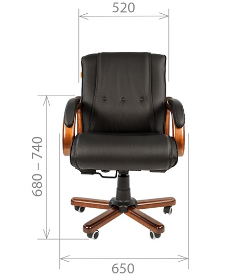 Кресло CHAIRMAN 653M кожа черная в Курске - изображение 1